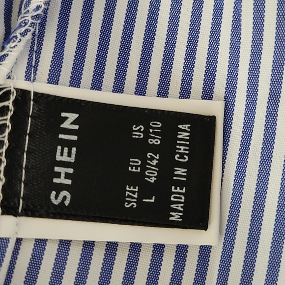 BLUE & WHITE STRIPED TOP - Picture 8 of 9